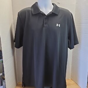 Black Under Armour Men's  Polo Shirt. Large.